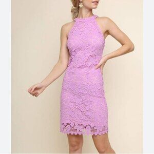 Umgee Lavender Lace Mini Dress